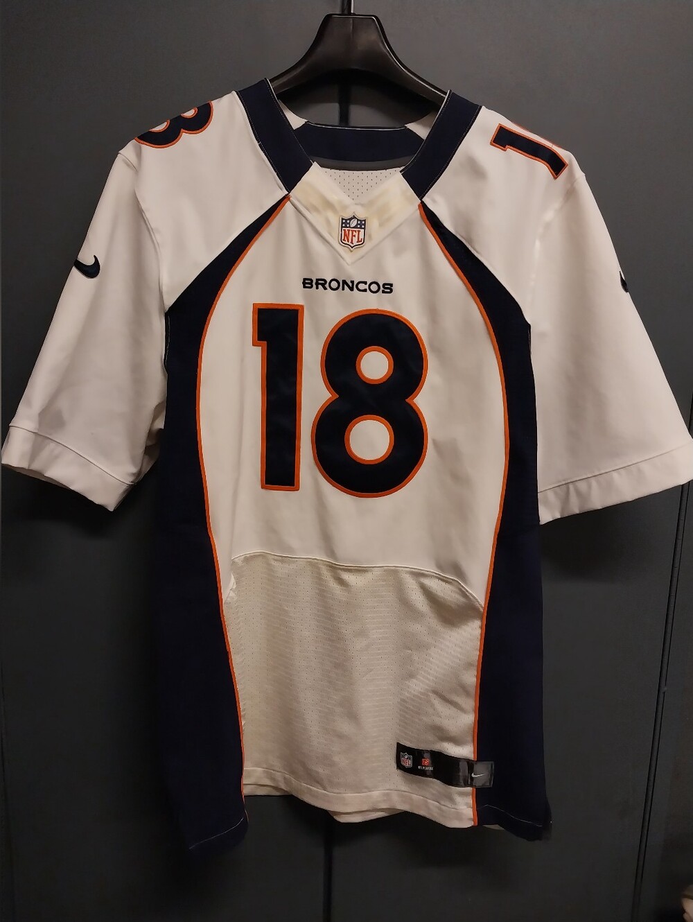 Nike Elite Flywire Denver Broncos Peyton Manning Size 48 Away Jersey